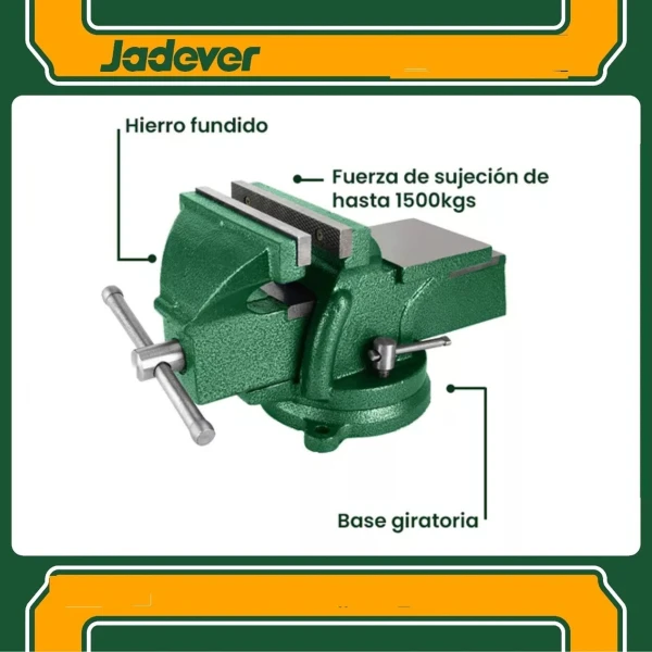 Morsa De Banco 6 Base Giratoria Jadever Jdbv1a06 - Imagen 3
