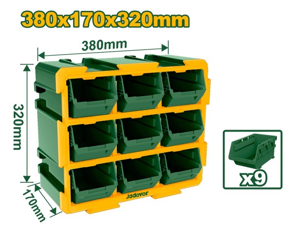 Caja Organizadora 9 Gavetas Plasticas Jadever - Imagen 2