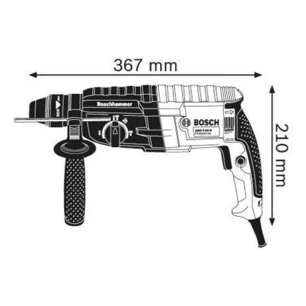 Rotomartillo Bosch Sds-plus 800w 2,7j Con Maletin Gbh 2-24 D - Imagen 3