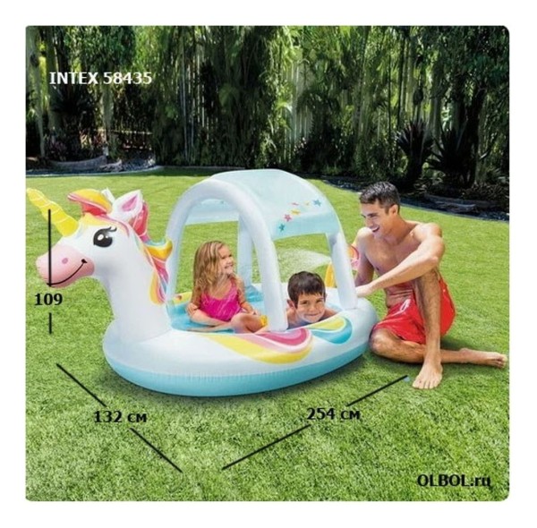 Piscina Inflable C/ Techo Unicornio 254x132x109 130 Lt Intex - Imagen 2