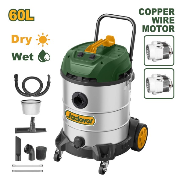 Aspiradora Seco Húmedo 2400w Tanque Metálico 60l Jadever - Imagen 2