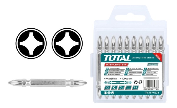 Set De 10 Puntas Para Atornillador Total Tac16ph233 Elsue - Imagen 3