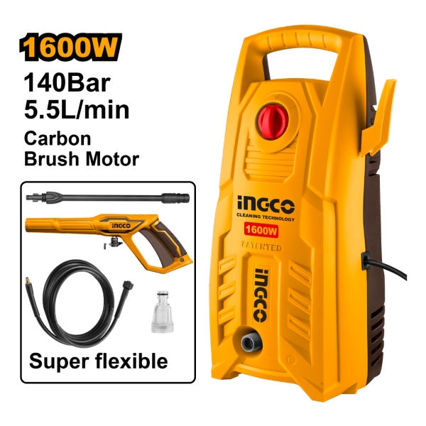 Hidrolavadora 1600w 140bar Autostop 5.5l/min Ingco - Imagen 2