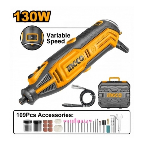 Mini Torno 130w Con 109 Accesorios Ingco Mg13328 - Imagen 2
