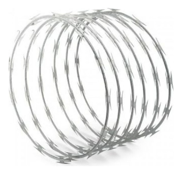 Rollo De Alambre Concertina Simple De 10m A 13m Desplegada