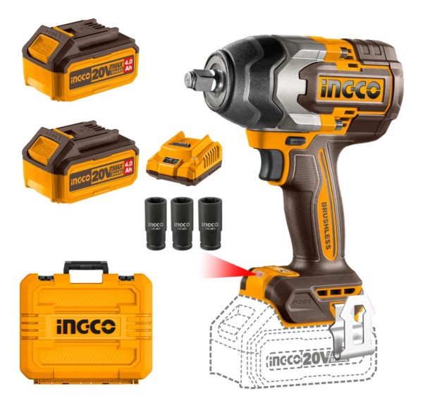 Llave De Impacto Inalámbrica 1/2 20v 850 Nm Ciwli2085 Ingco