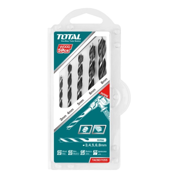 Set De 5 Mechas Para Madera Total - Imagen 2