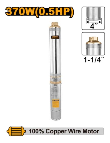Bomba Sumergible Tubo 370w Pozo Semisurgente Ingco Dwp3701 - Imagen 2