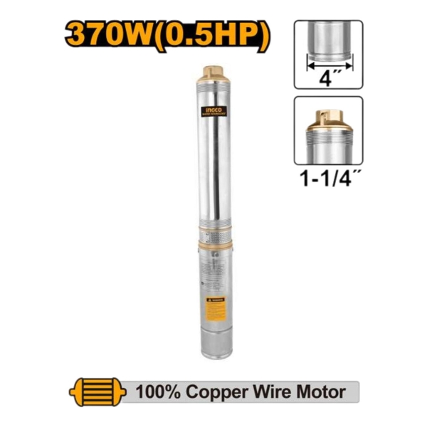 Bomba Sumergible Tubo 370w Pozo Semisurgente Ingco Dwp3701 - Imagen 2