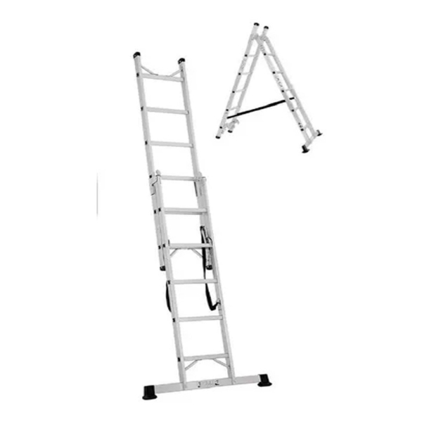 Escalera De Aluminio Extensible 2 Tramos 14 Esc. Industrial