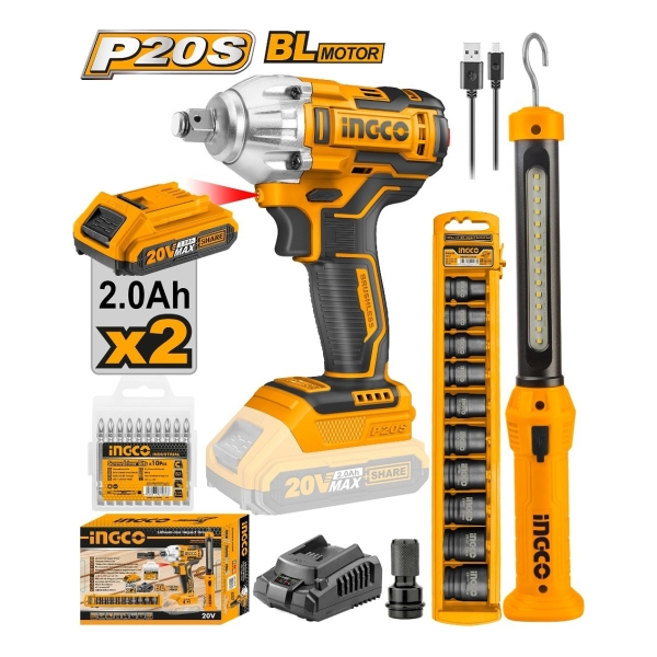 Llave De Impacto 20v S/carbones All In One Ingco Ciwli2001 - Imagen 2