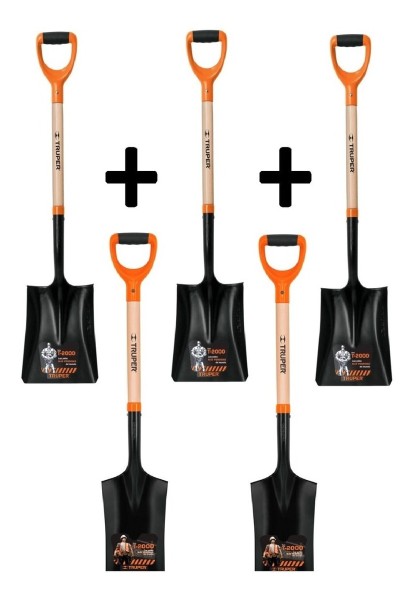 Combo De 3 Pala Truper De Palear + 2 Pala Puntear Truper