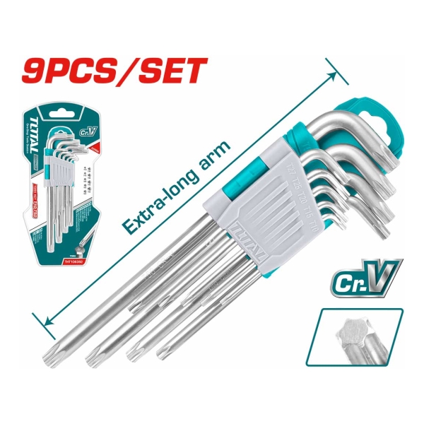 Set 9 Llaves Torx Total Cromo Vanadio Tht106391 Industrial - Imagen 3