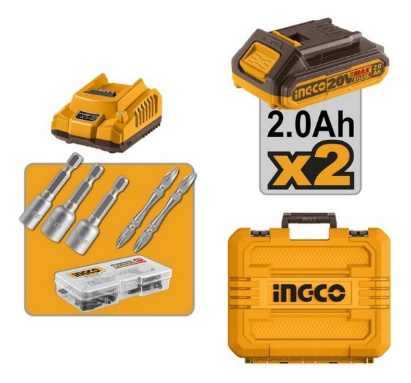 Taladro Atornillador Percutor 66nm + Impacto Ckli20277 Ingco - Imagen 3