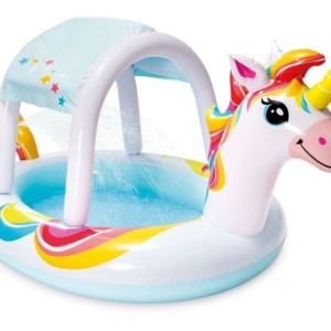 Piscina Inflable C/ Techo Unicornio 254x132x109 130 Lt Intex
