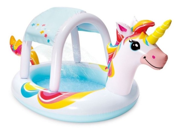 Piscina Inflable C/ Techo Unicornio 254x132x109 130 Lt Intex
