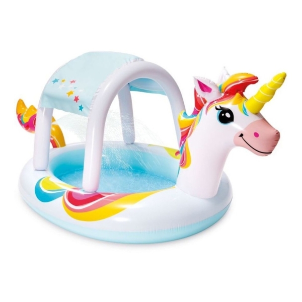 Piscina Inflable C/ Techo Unicornio 254x132x109 130 Lt Intex
