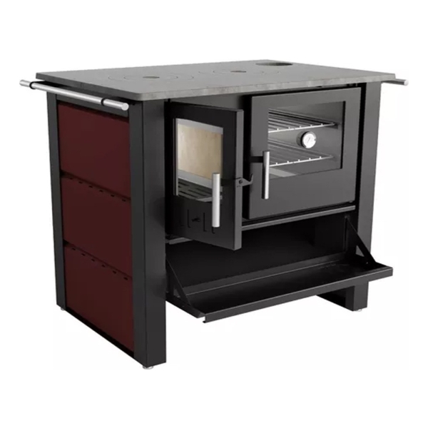 Cocina Leña Calefactor Ecologico 245 M3 Tapa Hierro Fundido