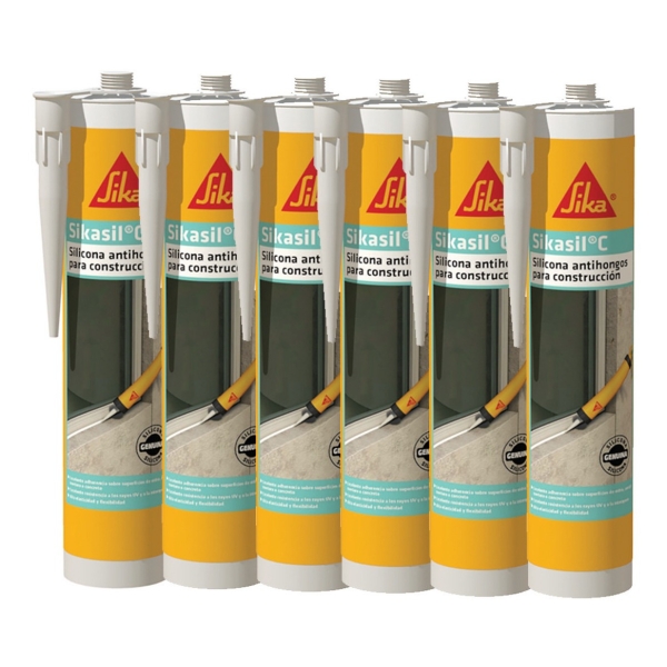 Silicona Neutra Sikasil C Transp. Y Color Pack X6 300ml
