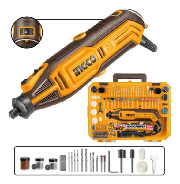 Mini Torno 130w En Valija C 252 Accesorios Ingco Mg133281 - Imagen 2