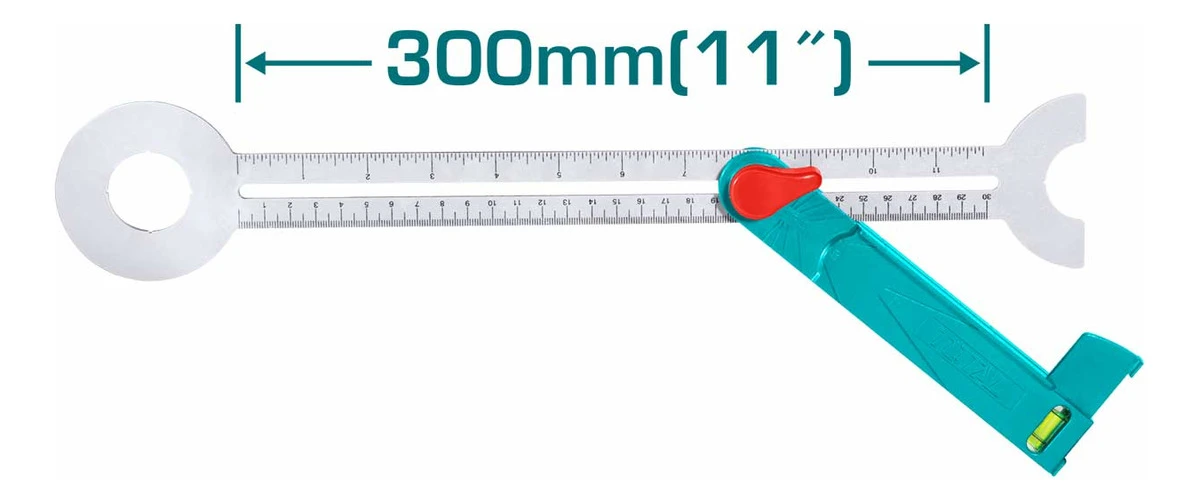 Regla Falsa Escuadra Con Nivel 11 Tahs3011 - Imagen 2