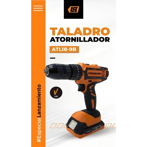 Taladro Atornillador Percutor 13mm Lusqtoff 18v 2 Bat Profes - Imagen 5