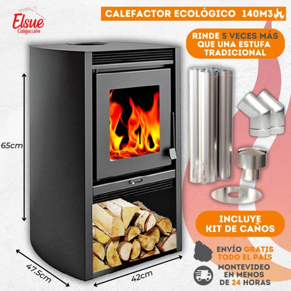 Calefactor Nano 680 Gf + 2 Codos 58 Mt2 - Imagen 3