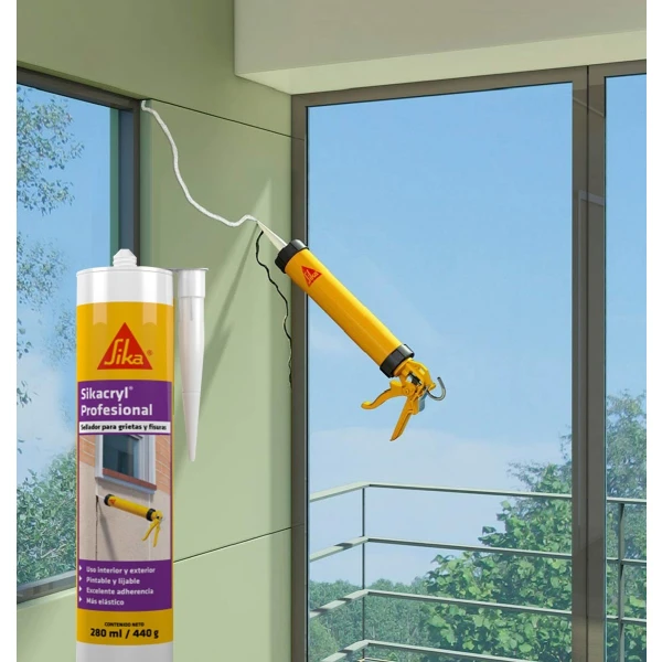 Sellador Sikacryl Profesional Grietas Cartucho X 280ml Sika - Imagen 2