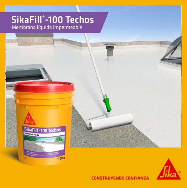 Membrana Líquida Sikafill 100 Techos Gris Balde De 4 Kilos - Imagen 7