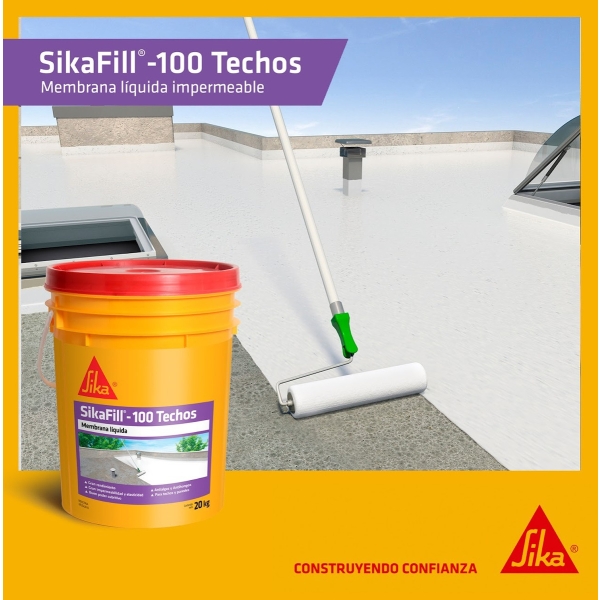 Membrana Líquida Sikafill 100 Techos Gris Balde De 4 Kilos - Imagen 7