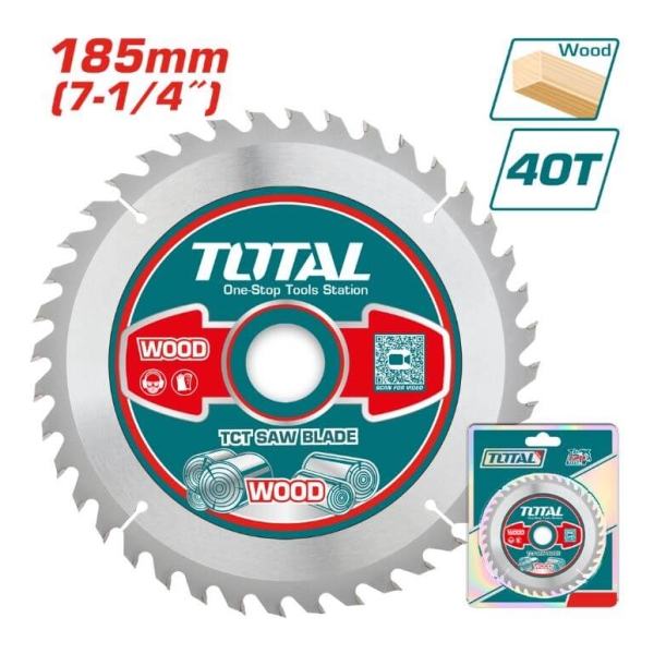 Disco Sierra Circular 7 1/4´´ 40 D 185mm Total Tac231415 - Imagen 3