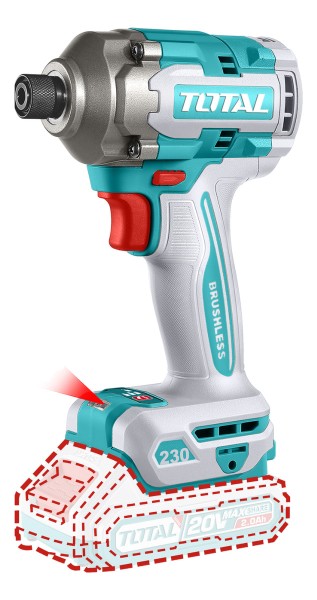 Atornillador Impacto 20v + 2 Bat + Puntas + Cargador Total - Imagen 3
