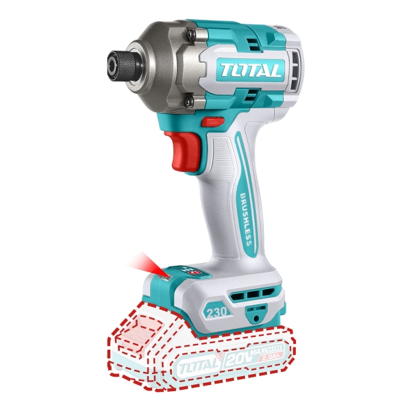 Atornillador Impacto 20v + 2 Bat + Puntas + Cargador Total - Imagen 3