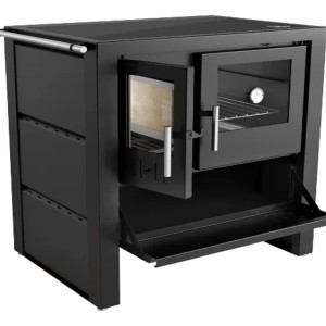 Cocina Calefactor Leña 245 M3 Ecologica Tapa Vitroceramica