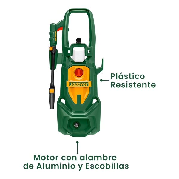 Hidrolavadora Alta Presión 1800w 130bar Jadever 1885 Psi - Imagen 3