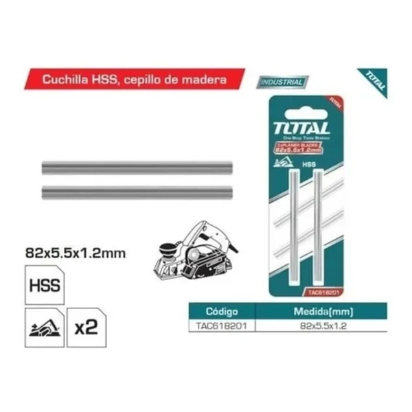 Juego De Cuchillas Para Garlopa Total 2pzas Tac618201 - Imagen 2