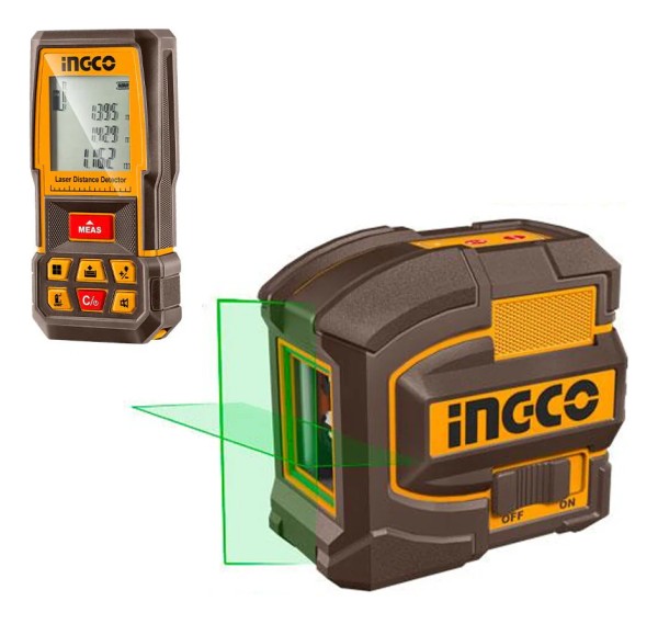 Nivel Laser 35m + Medidor De Distancia 75m Ingco Cosll0401 - Imagen 4