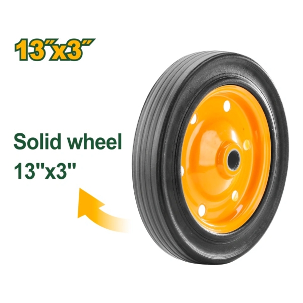 Kit Carretilla Rueda Maciza 120kg +2 Palas Metálicas Jadever - Imagen 4