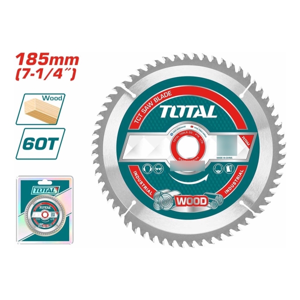 Disco Sierra Circular 185mm 7 1/4´´ 60d - Total Tac231413 - Imagen 2