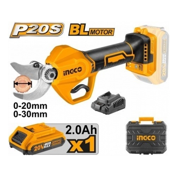 Tijera De Poda C Bat Y Cargador 20v Ingco Cssli203083 - - Imagen 2