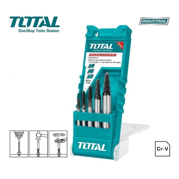 Set De 5 Extractores De Tornillos Total Tacse0056 - Imagen 2