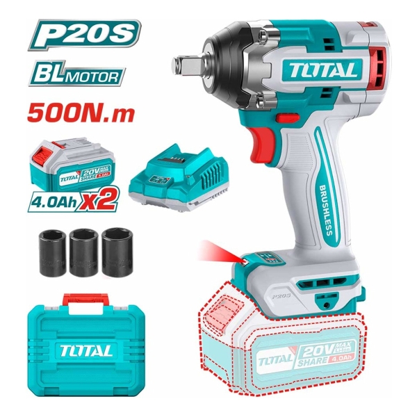 Llave De Impacto 20v 500nm Total Tiwli2050 - Imagen 2