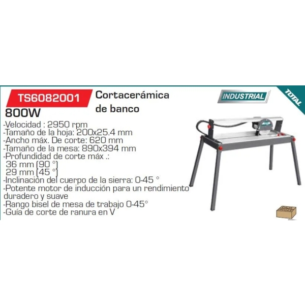 Mesa Cortadora De Cerámica 62cm Total 800w - Imagen 2