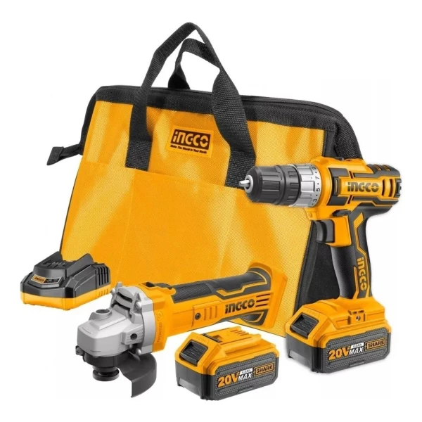 Kit Amoladora Angular 20v + Atornillador 20v Ingco Ckli2009