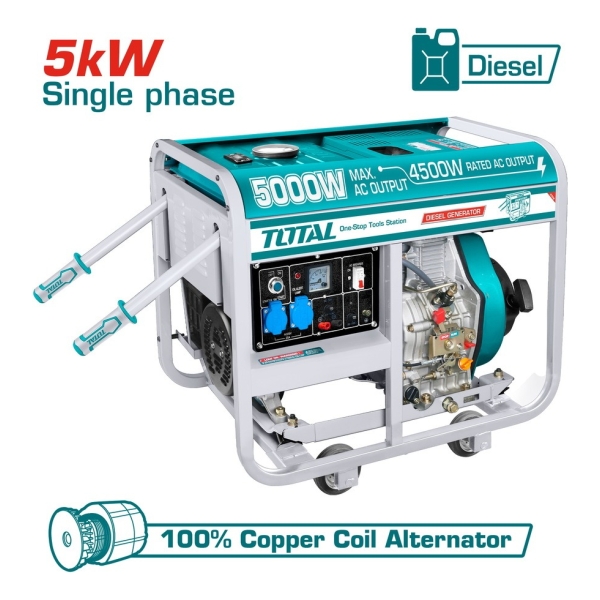 Generador Diesel 5000w Total Tp50001 Arranque Electrico - Imagen 2