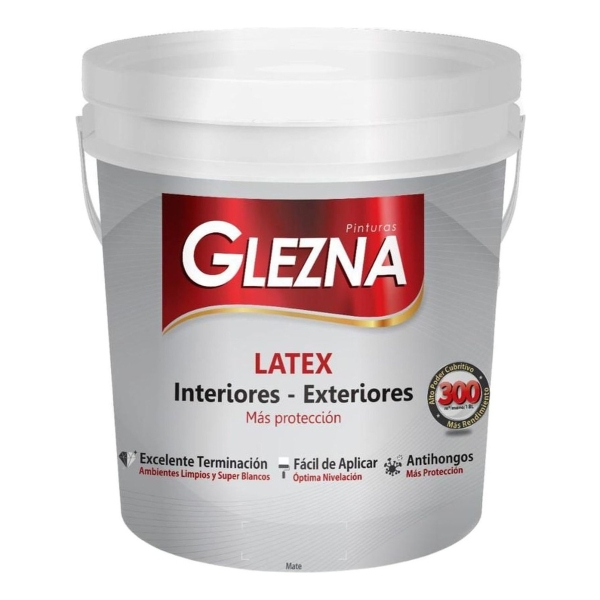 Pintura Glezna Latex 3,6l Interior Exterior Antihongos 60mt2 - Imagen 2