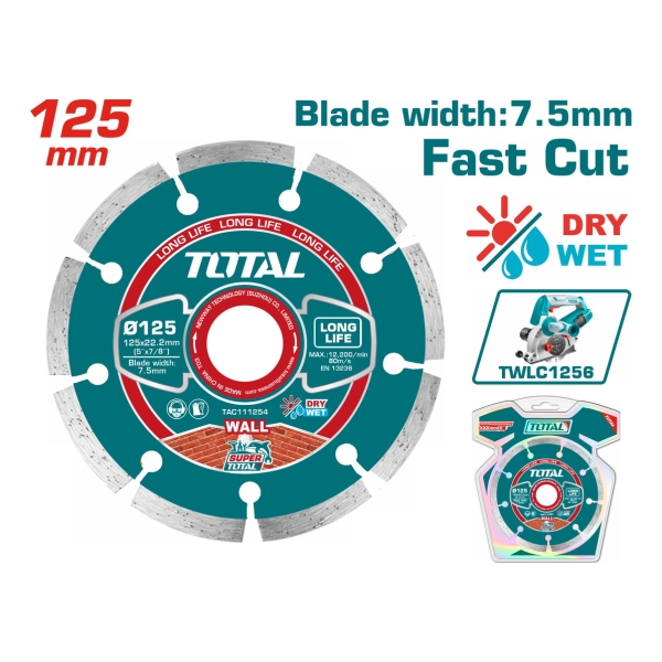 Disco Diamantado 5 125mm Total Segmentado Amoladora - Imagen 2