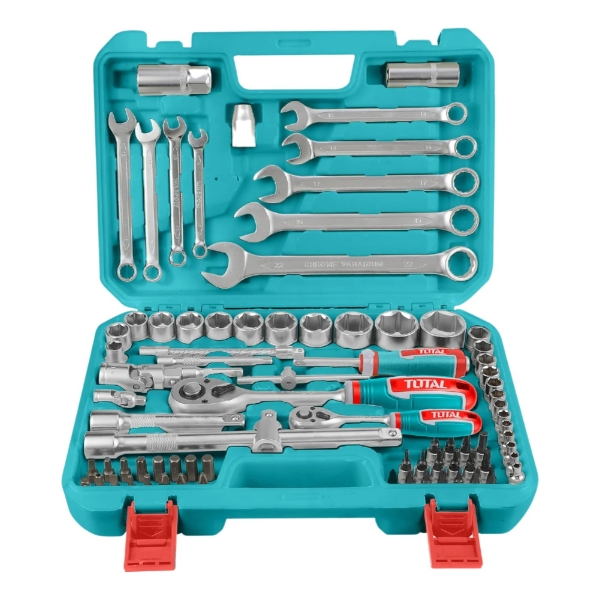 Kit De Herramientas Llaves Crique Y Dados 82ps 1/4-1/2 Total