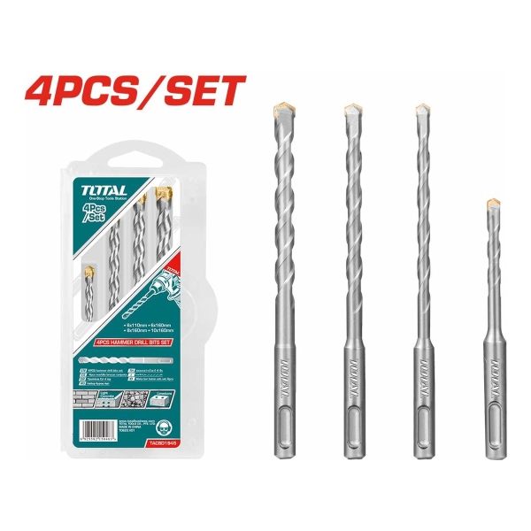 Set De 4 Mechas Sds Plus Para Concreto Total - Imagen 3