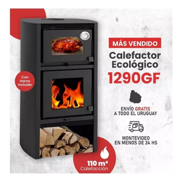 Calefactor Horno Doble Combustion Metavila Lyon 110mt2 Elsue - Imagen 4